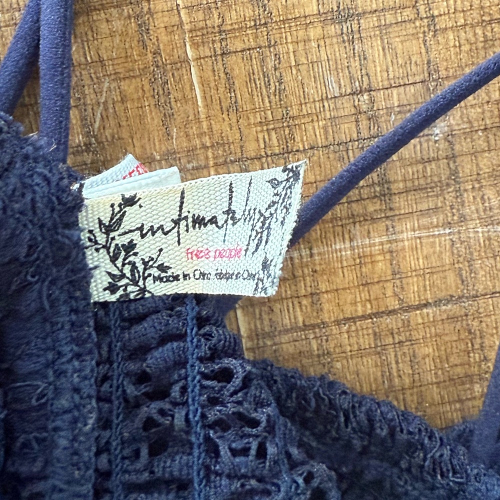 Free People Navy Floral Lace Panties - Picture 3 of 3